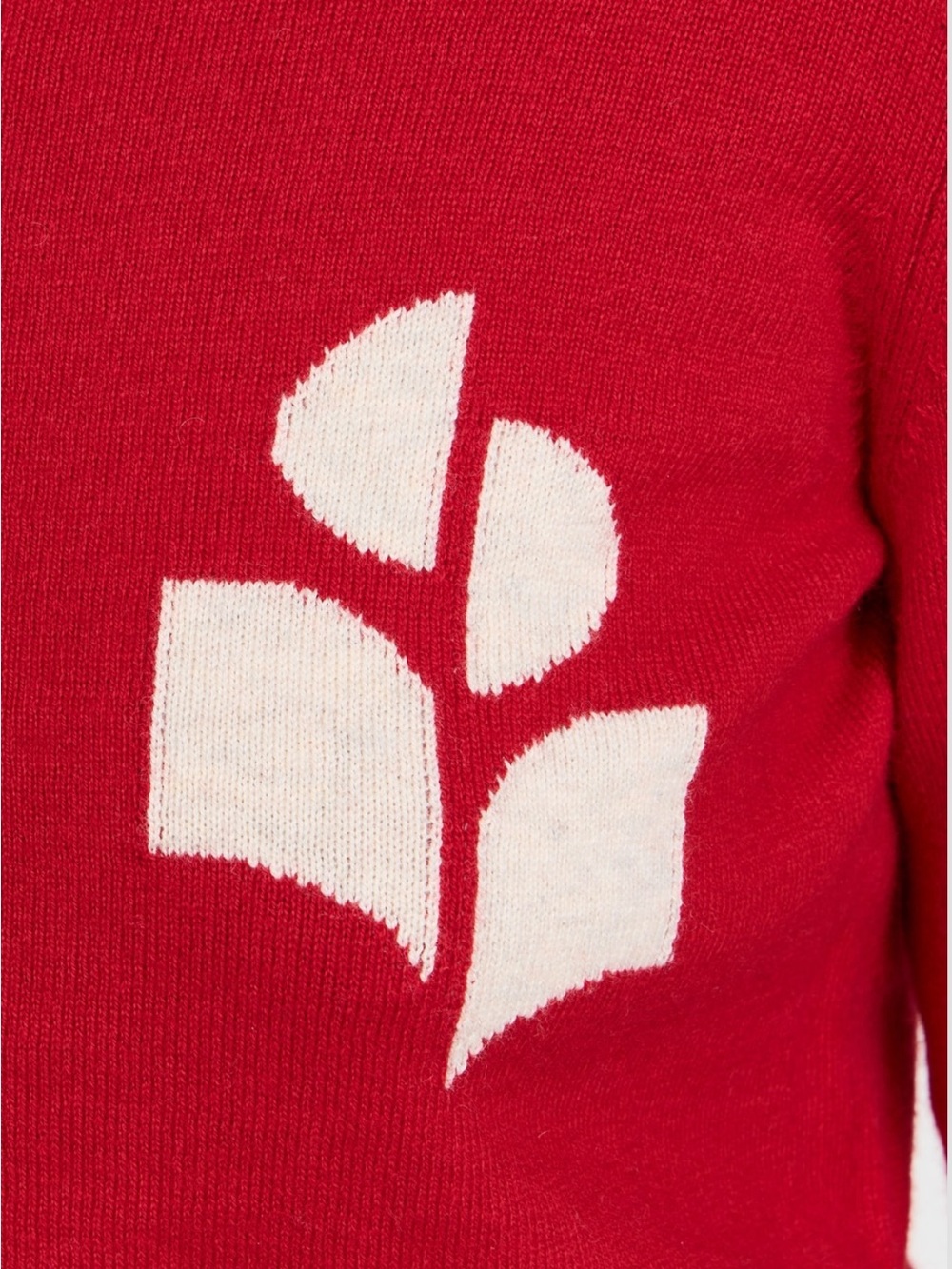 Isabel Marant Etoile Newton Cardigan Poppy Red Logo Cotton Wool Size 36 US 4 - Picture 4 of 10